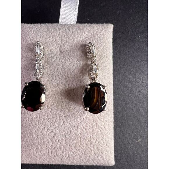 Elite Shungite gemstone sterling silver earrings - Picture 4 of 13